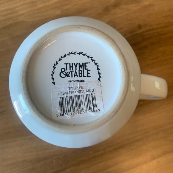 Thyme & Table Coffee Mug Stoneware Triangle Print Ceramic 20oz. White Gray - Picture 7 of 10